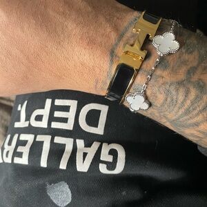 Gold and Black Chunky Crystal Bracelet